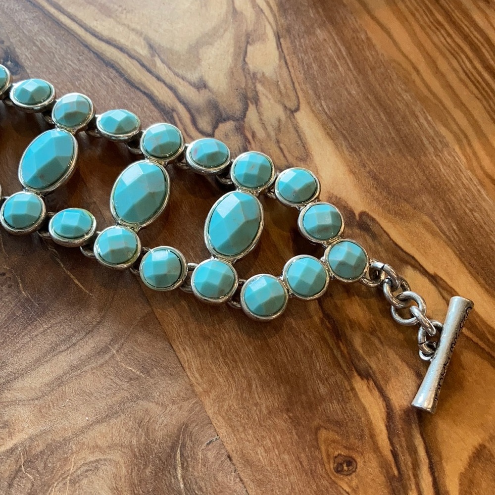 Lucky Brand turquoise/silver cuff bracelet